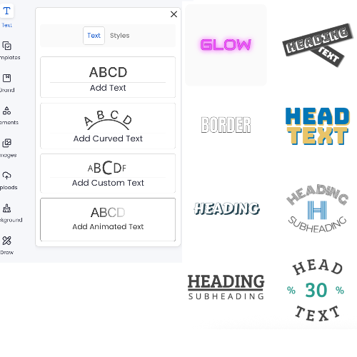 text options